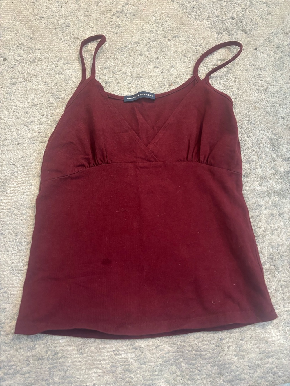 Brandy Melville Burgundy Spaghetti Strap V-Neck Camisole